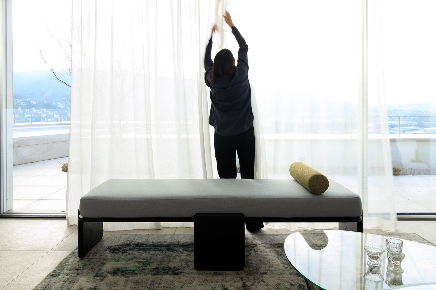 NANA Daybed - Moire silver grey (kvadrat)